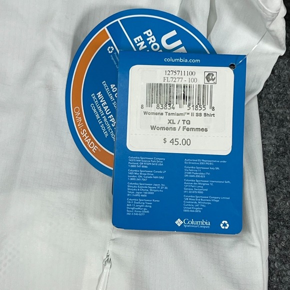 Miller Lite Women's Columbia Tamiami II Omni Shade UPF 40 SS Shirt XL White NWT - Picture 3 of 14